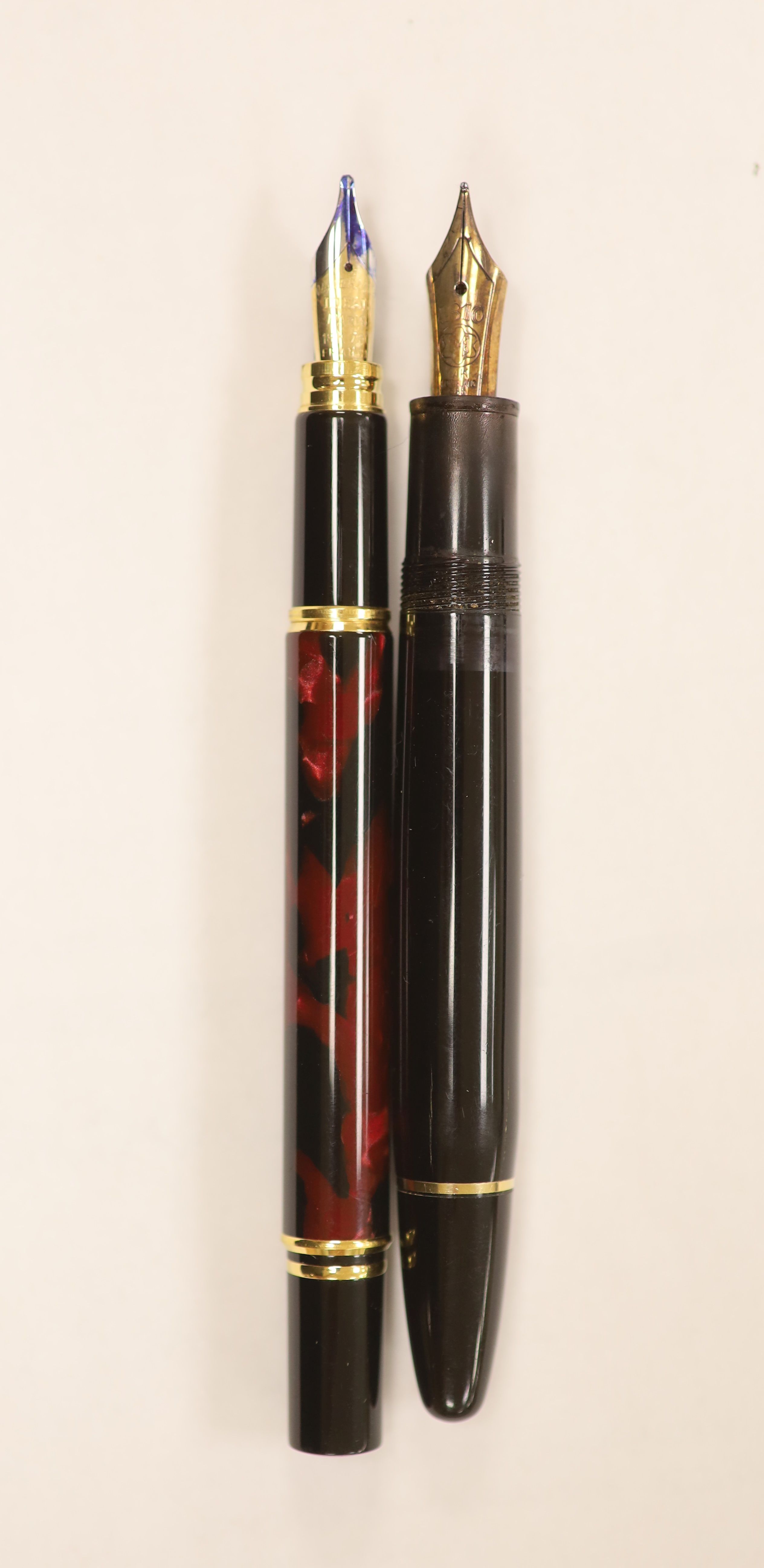 A Mont Blanc fountain pen and a Waterman fountain pen